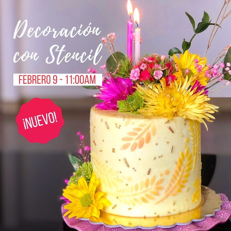 Decoración Torta con Stencil